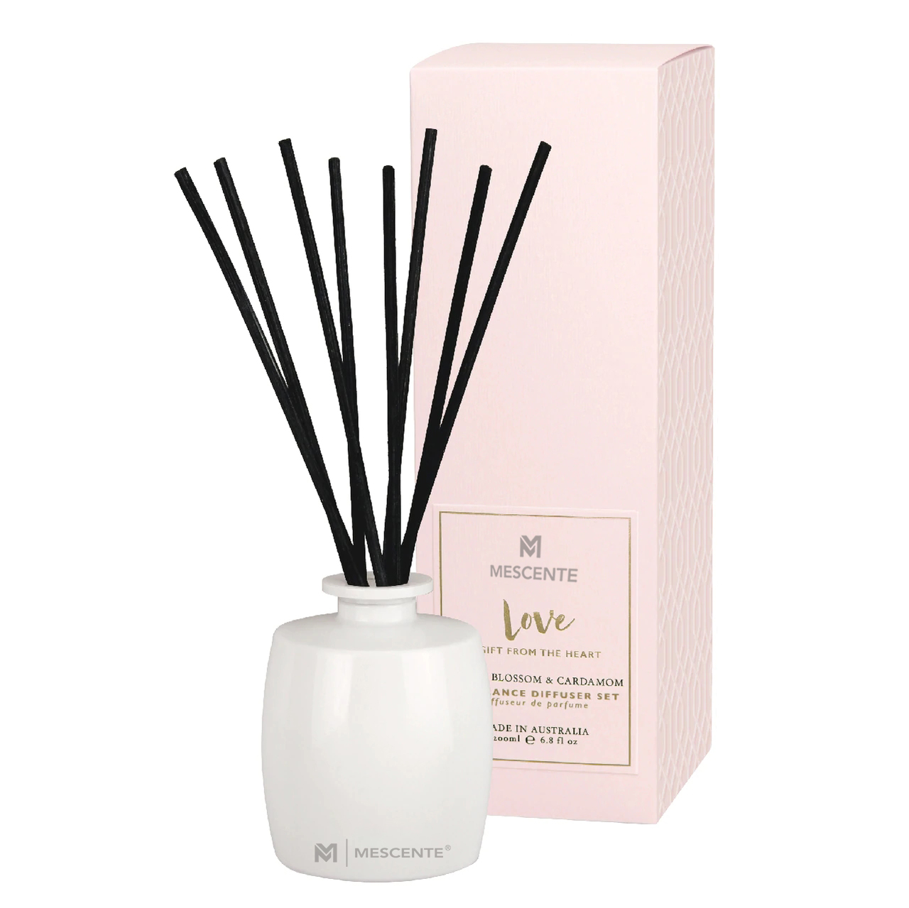 M&Scent 대형 유리병 홈 필수품 아로마 리드 디퓨저 선물 세트(라탄스틱)