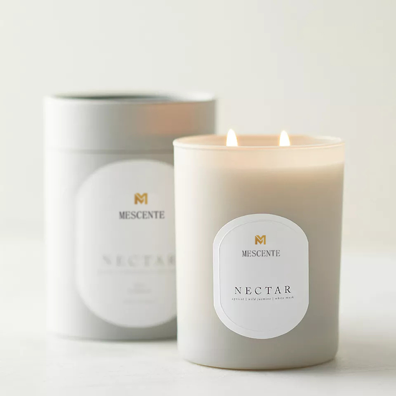 M&Scent 로고 디자인 무독성 돌 허브 손으로 부은 천연 향이 나는 간장 왁스 크리스탈 양초
