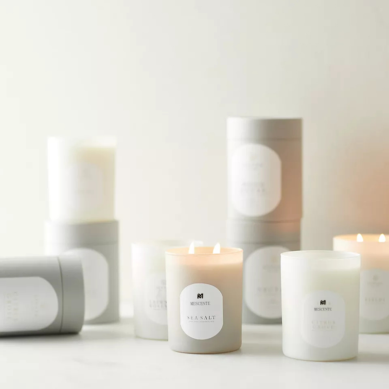 M&Scent 로고 디자인 무독성 돌 허브 손으로 부은 천연 향이 나는 간장 왁스 크리스탈 양초