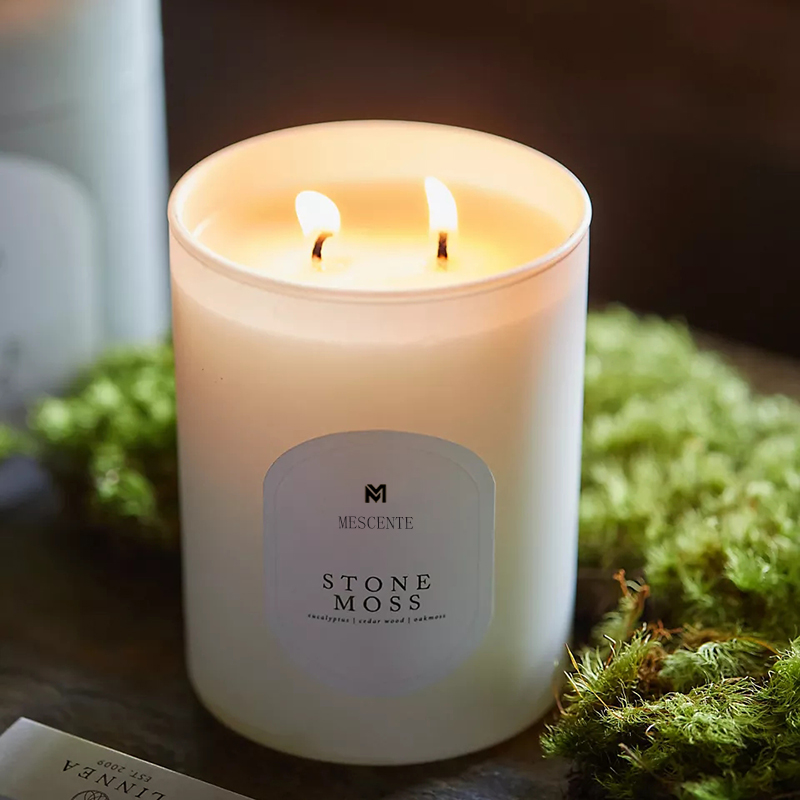 M&Scent 로고 디자인 무독성 돌 허브 손으로 부은 천연 향이 나는 간장 왁스 크리스탈 양초