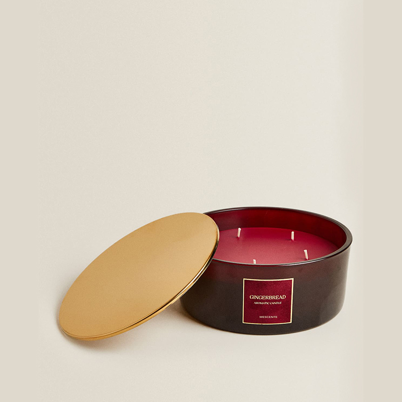M&Scent 럭셔리 3 심지 양초 개인 브랜드 블랙 매트 유리 향초
