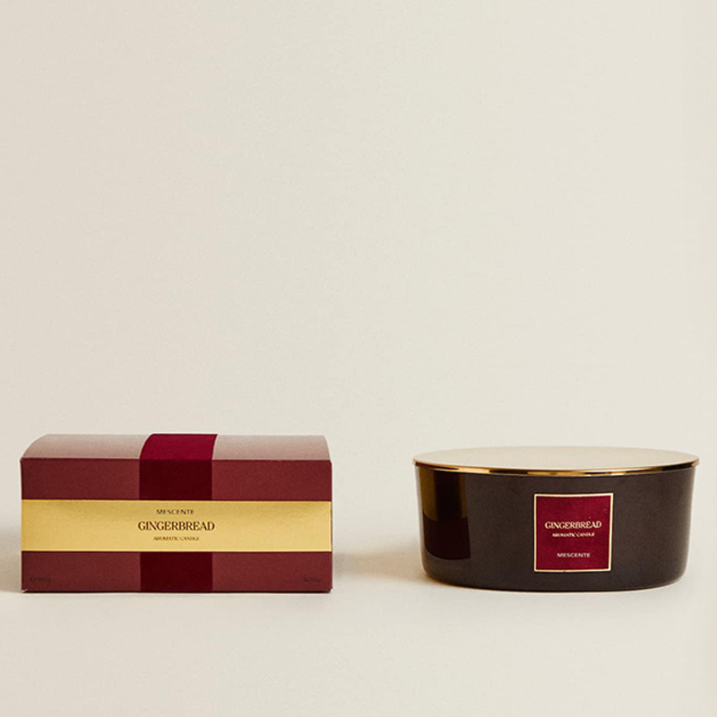 M&Scent 럭셔리 3 심지 양초 개인 브랜드 블랙 매트 유리 향초