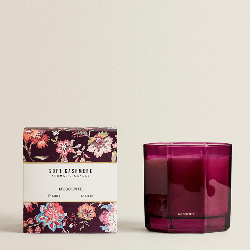 M&Scent 럭셔리 크리스마스 향기로운 양초 블랙 유리 꽃병 선물 상자에 아로마 테라피 아로마 간장 왁스 양초