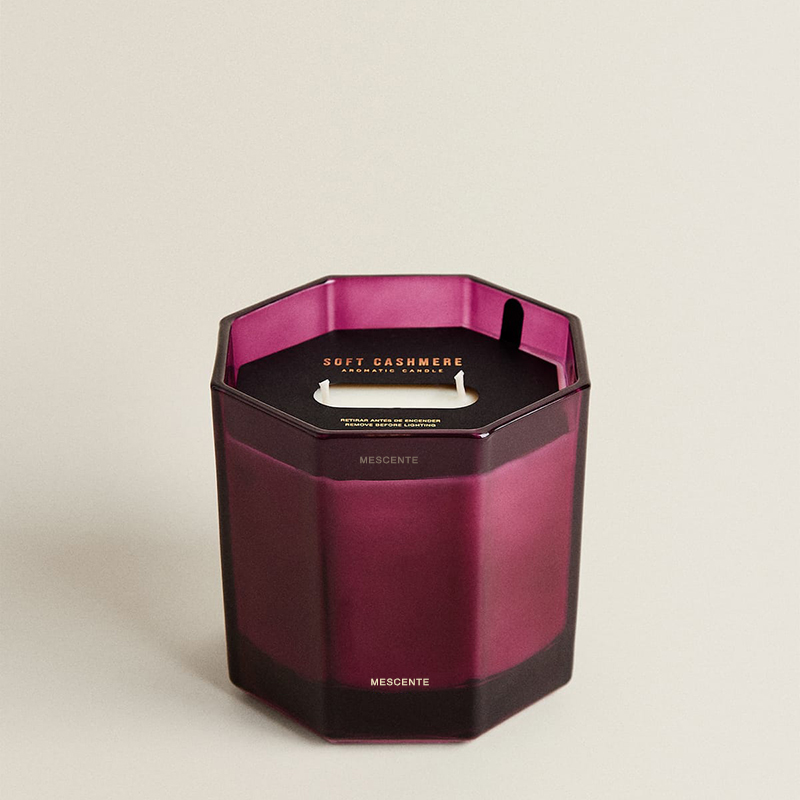 M&Scent 럭셔리 크리스마스 향기로운 양초 블랙 유리 꽃병 선물 상자에 아로마 테라피 아로마 간장 왁스 양초