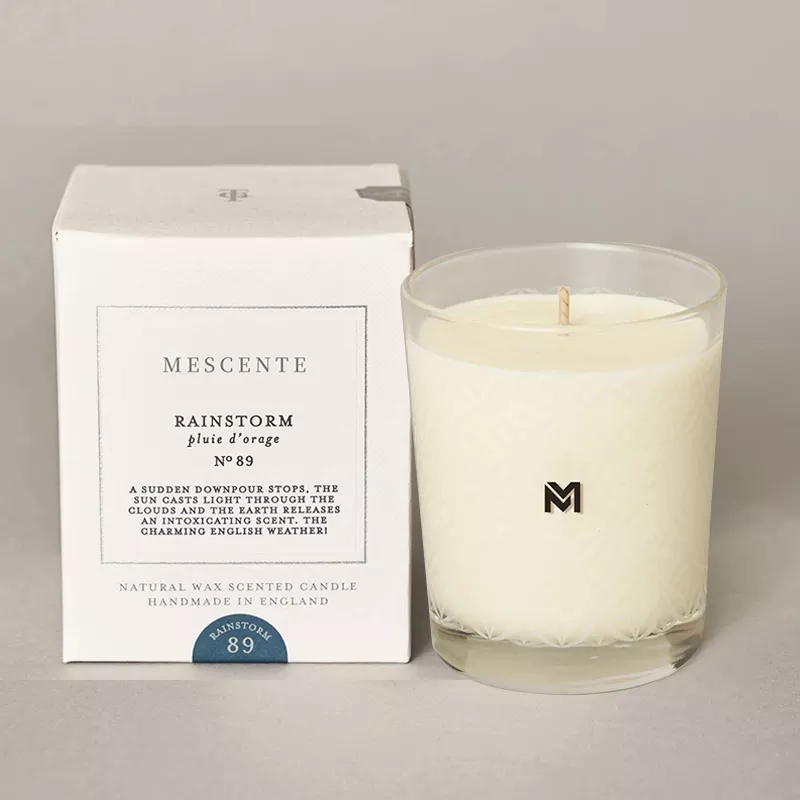 M & Scent 도매 새로운 고급 컬러 개인 라벨 크리스마스 크리스탈 꽃병이 있는 Kerzen 향기로운 간장 캔들