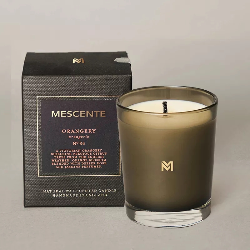 M & Scent 도매 새로운 고급 컬러 개인 라벨 크리스마스 크리스탈 꽃병이 있는 Kerzen 향기로운 간장 캔들