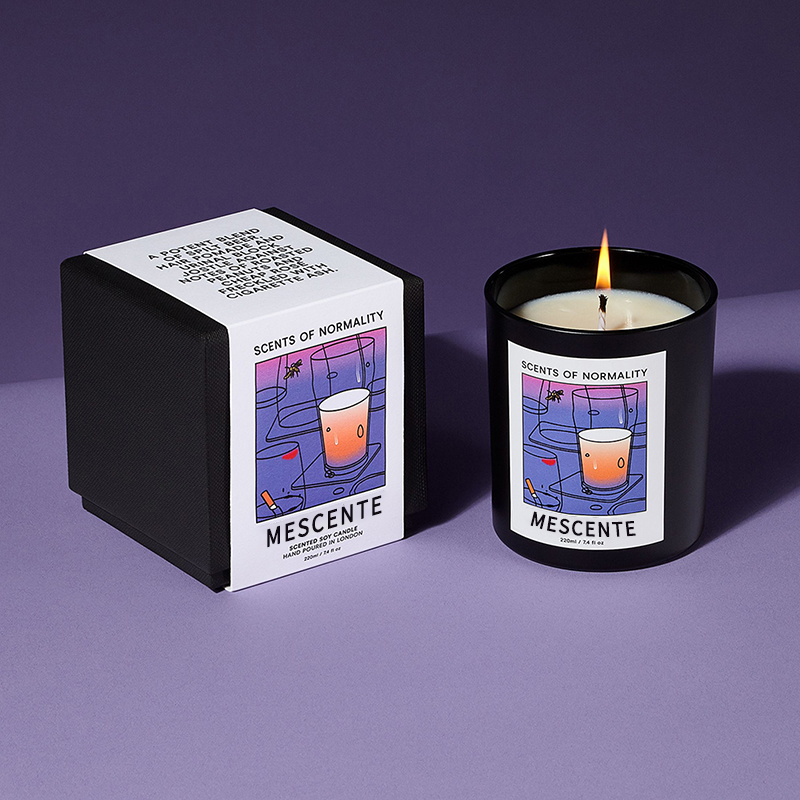 M&Scent 도매 고급 개인용 라벨 휴대용 크리스마스 크리스탈 향초 왁스 양초