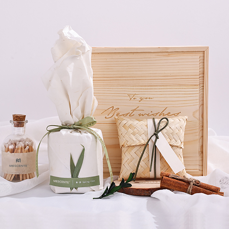 M&Scent 고급 목재 캔들 홀더 양초 개인 라벨 로고 상자 포함