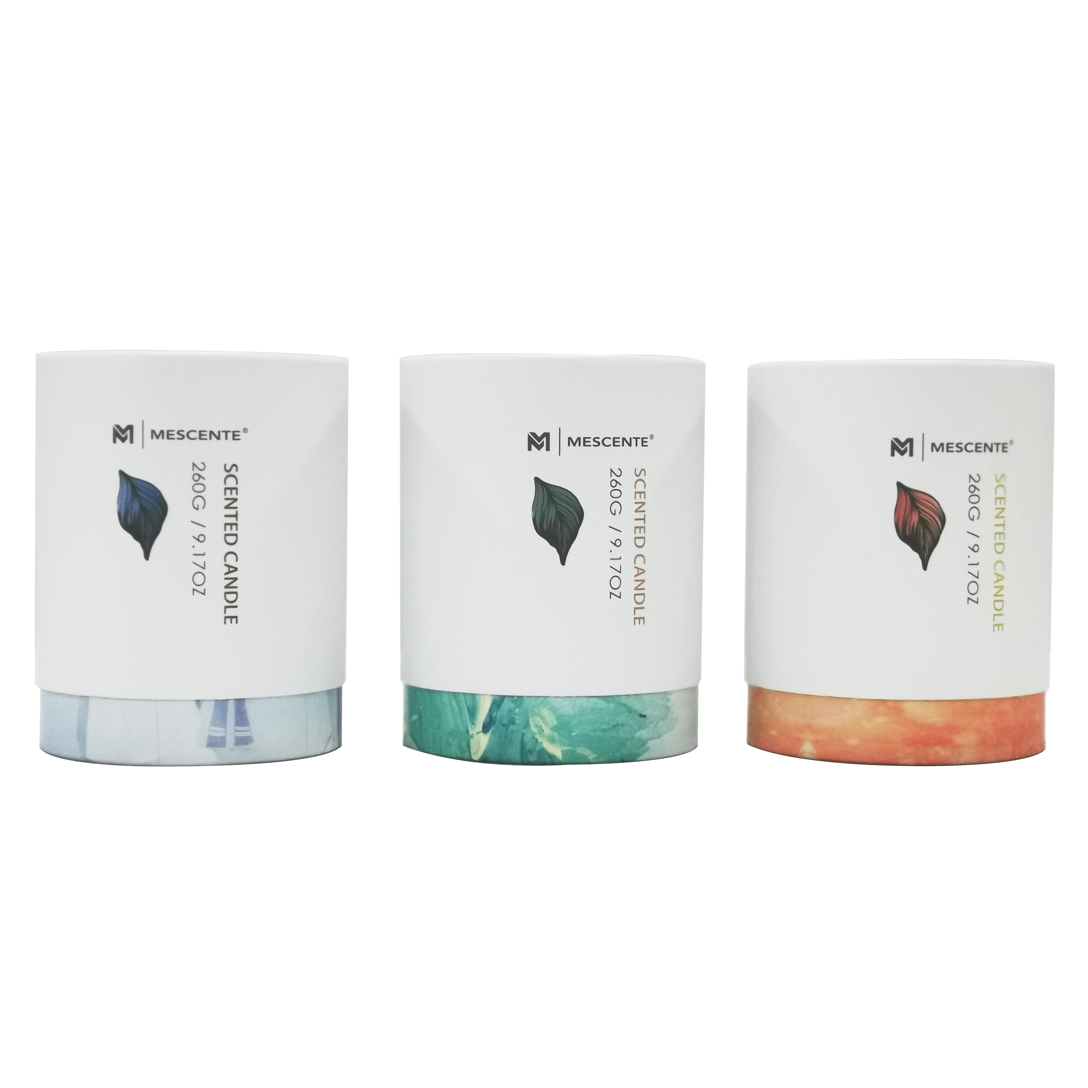 M&Scent 도매 개인 브랜드 녹색유리 꽃병, 명품 양초