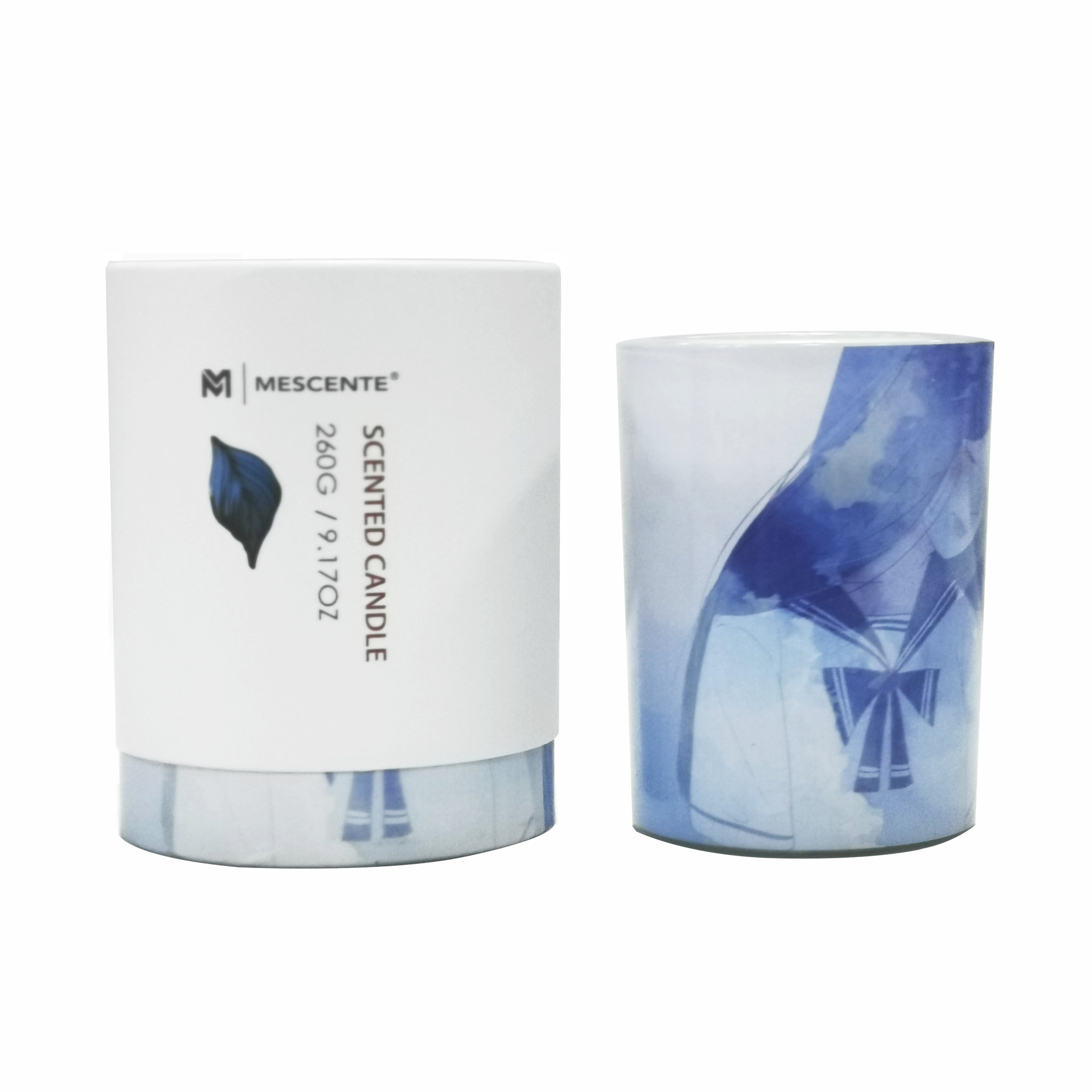 M&Scent 도매 개인 브랜드 녹색유리 꽃병, 명품 양초