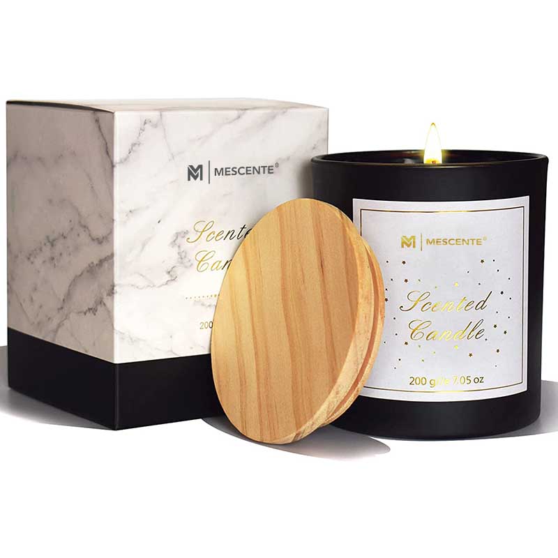 M&Scent 사용자 정의 로고 미니 원형 크리스탈 유리병 강력한 캔들 왁스 향기로운 양초(대량 상자)