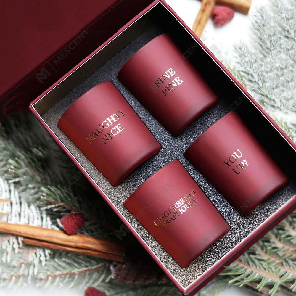 M&Scent 럭셔리 자체 브랜드 홈 데코 아로마 향초 선물 세트 4개