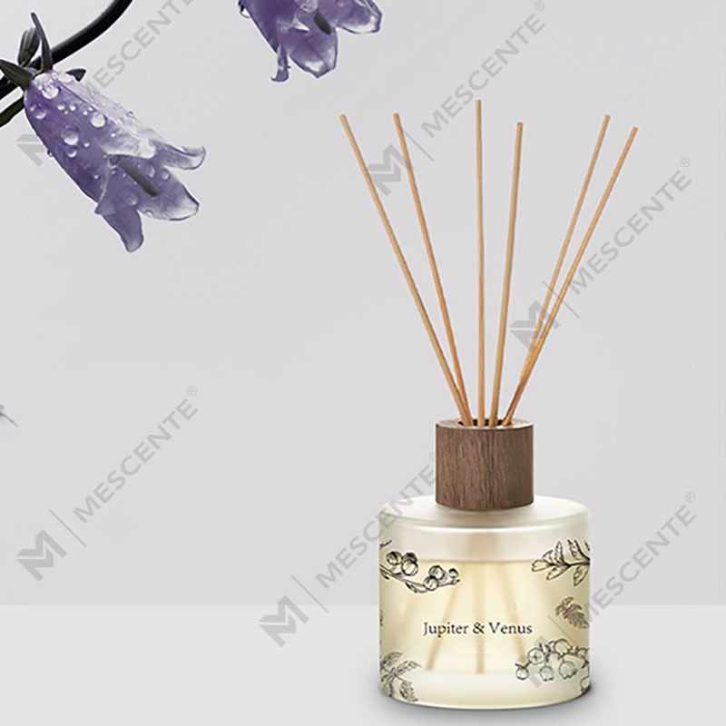 M & Scent 도매 럭셔리 사용자 정의 장식 호박 유리 불 없음 독특한 투명 꽃 아로마 리드 기관총