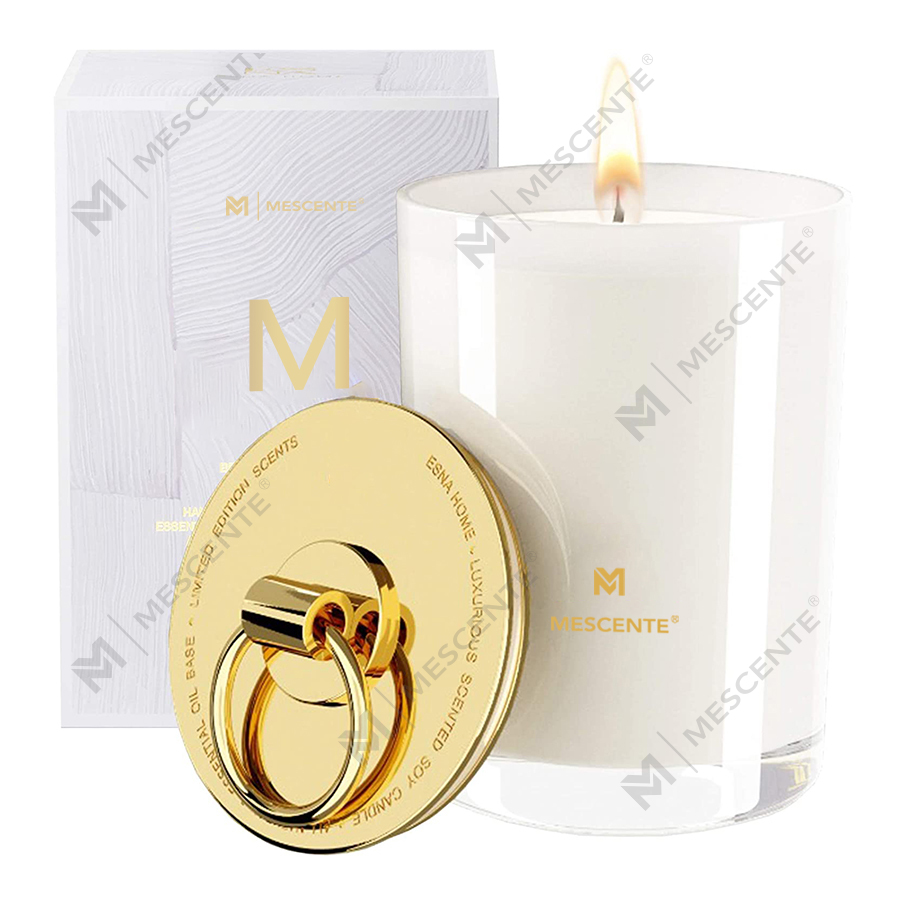M&Scent 럭셔리 화이트 소이 왁스 로고 맞춤형 웨딩 향초, 맞춤형 캠프 캔들
