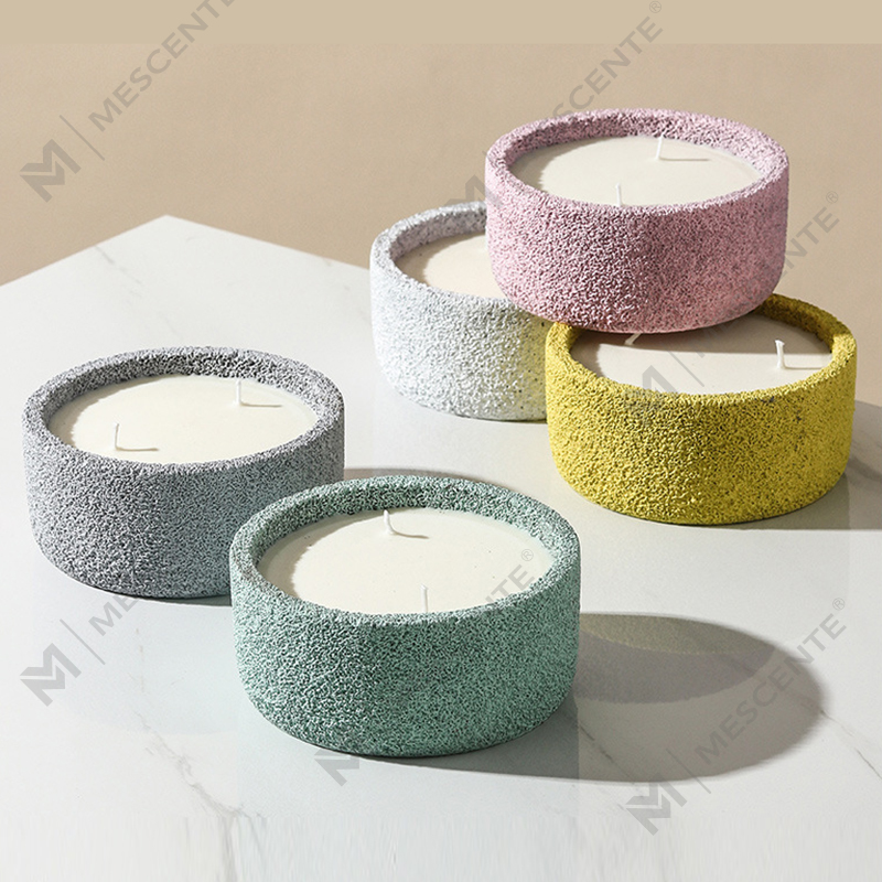 M&Scent 럭셔리 수제 로고 영적 기둥 양초 크리스털이 포함된 향기로운 유리, 심지 양초 3개