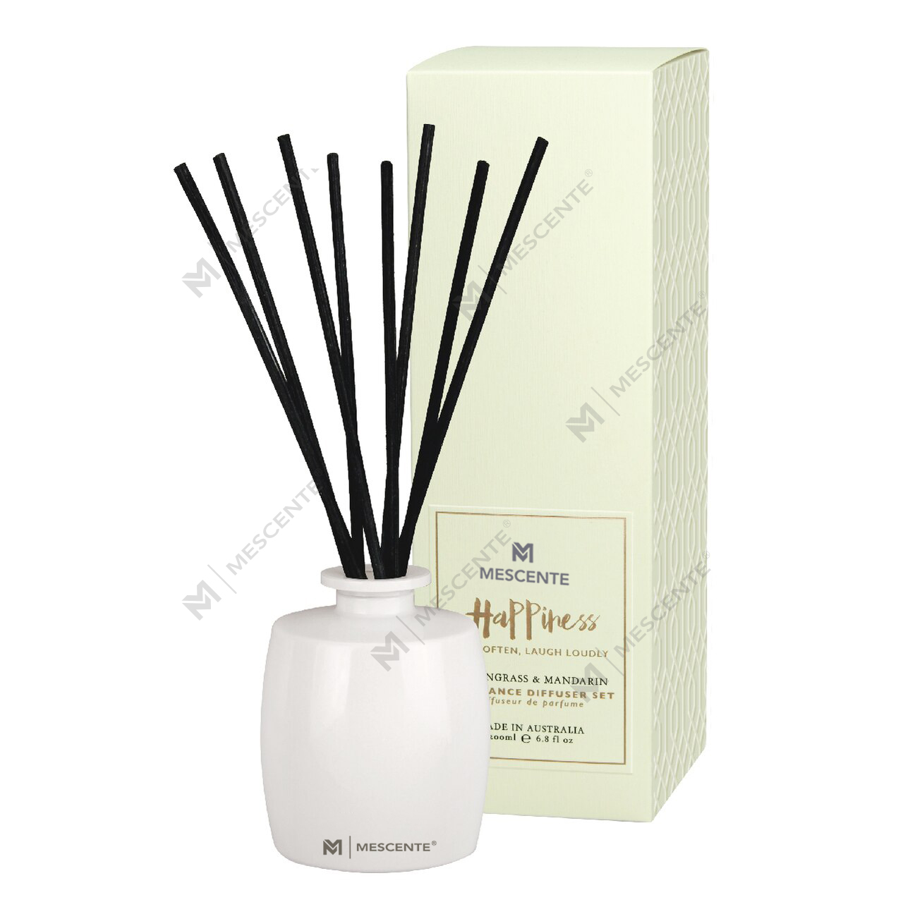 M&Scent 대형 유리병 홈 필수품 아로마 리드 디퓨저 선물 세트(라탄 스틱 포함)