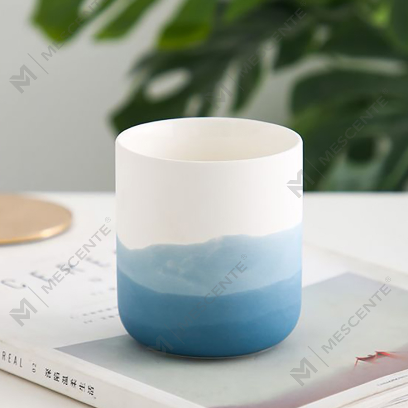 M&Scent 장식 세라믹 파란색과 흰색 꽃병 테이퍼 티라이트 캔들 홀더, 랜턴 및 캔들 항아리