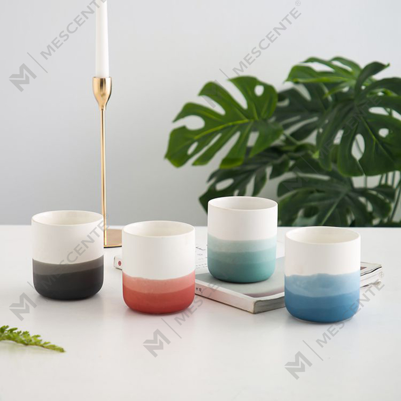 M&Scent 장식 세라믹 파란색과 흰색 꽃병 테이퍼 티라이트 캔들 홀더, 랜턴 및 캔들 항아리