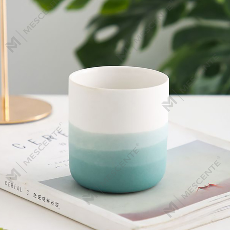 M&Scent 장식 세라믹 파란색과 흰색 꽃병 테이퍼 티라이트 캔들 홀더, 랜턴 및 캔들 항아리