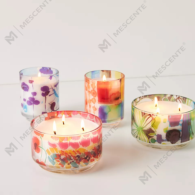 M&Scent 럭셔리 맞춤 장식 개인 라벨 3 Wick A Sunday Painter 유리 크리스탈 향기로운 간장 왁스 양초