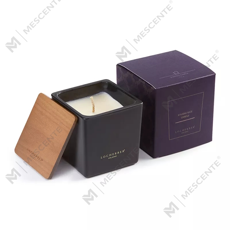 M&scent 2025 브리콜 나무 뚜껑이 있는 대형 친환경 유리 향초