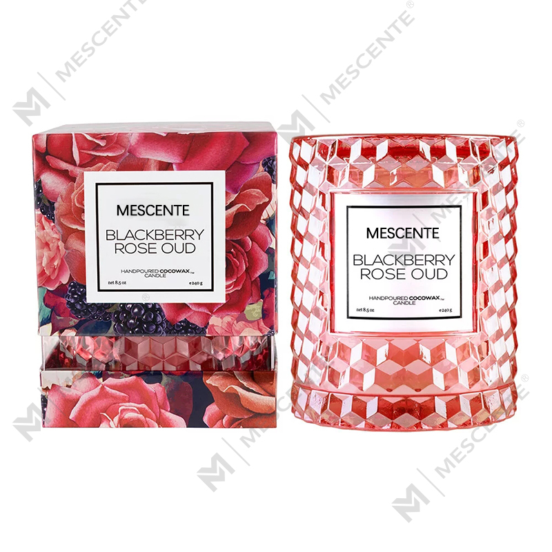 M&Scent 맞춤형 크리스마스 장식 블랙베리 로즈 우드 아이콘 캔들