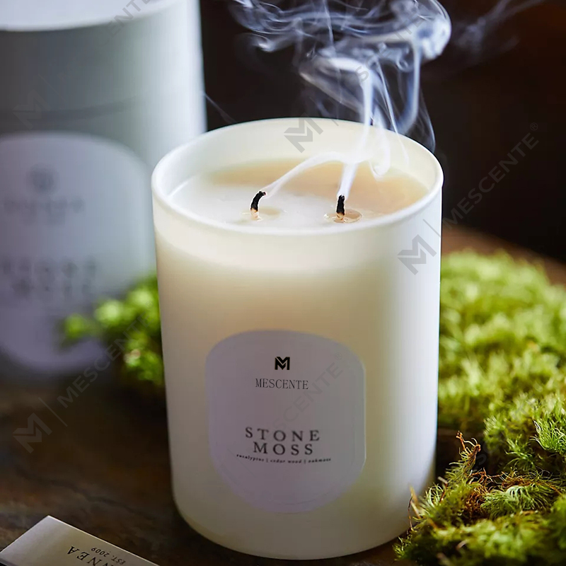 M&Scent 맞춤형 로고 명상 무독성 돌 허브 손으로 부은 천연 향이 나는 간장 왁스 크리스탈 양초