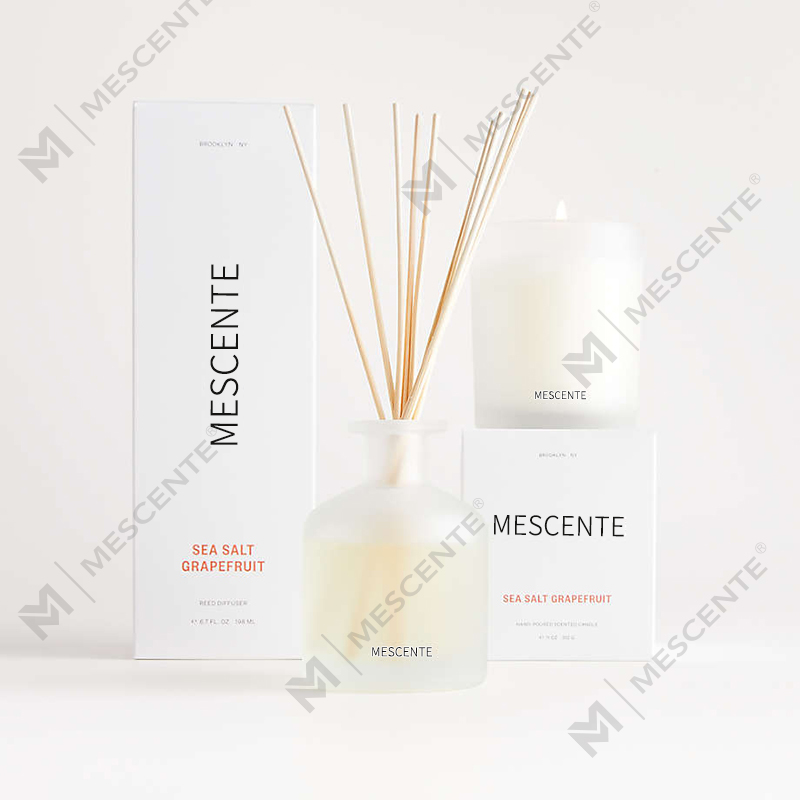 M&Scent 럭셔리 자사 브랜드 퍼플 컬러 아로마 리드 디퓨저 선물 세트(박스 포함)