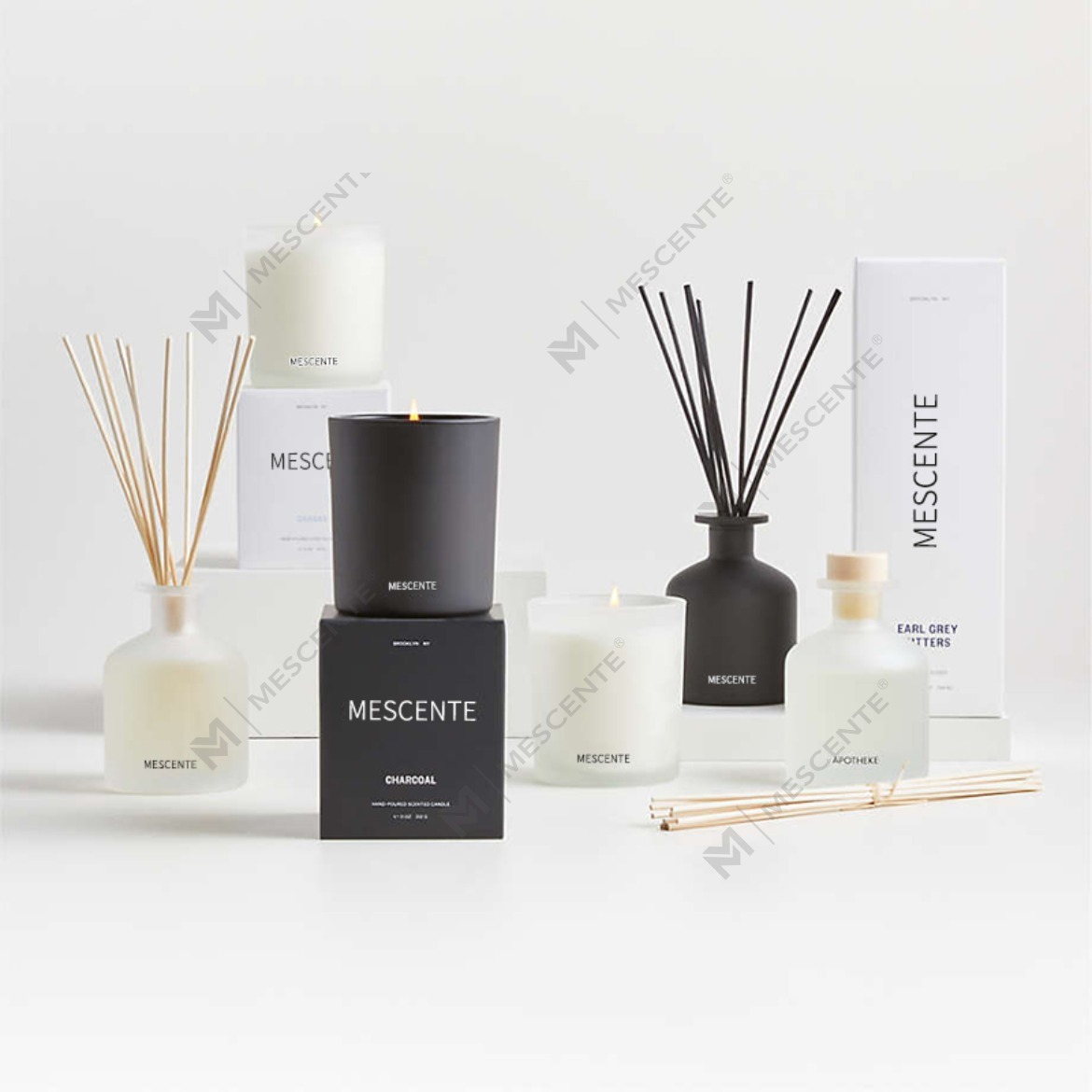 M&Scent 럭셔리 자사 브랜드 퍼플 컬러 아로마 리드 디퓨저 선물 세트(박스 포함)