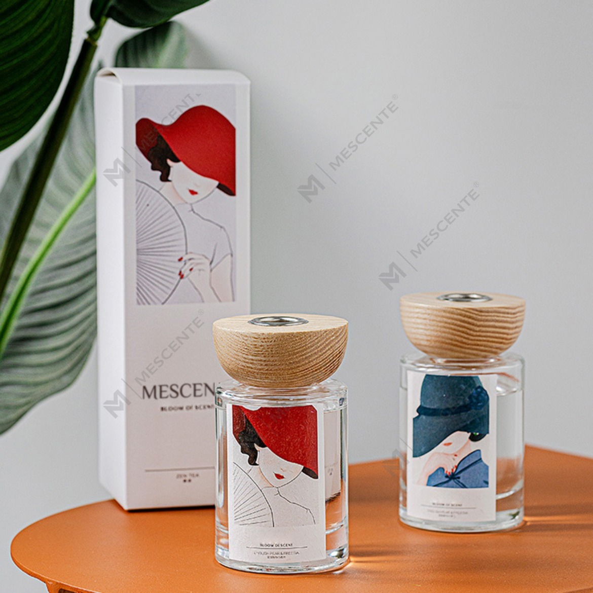 M&Scent 도매 개인 상표 유리병 스틱 리드 디퓨저 세트(스토퍼 포함)